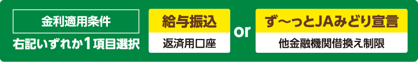 金利適用条件 給与振込 返済用口座 ず〜っとJAみどり宣言 他金融機関借換え制限